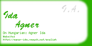 ida agner business card